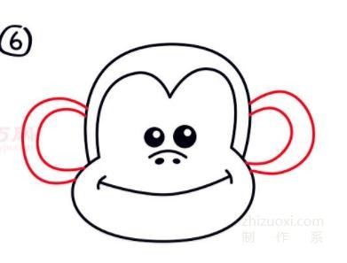 大嘴猴头像的简笔画画法图解步骤