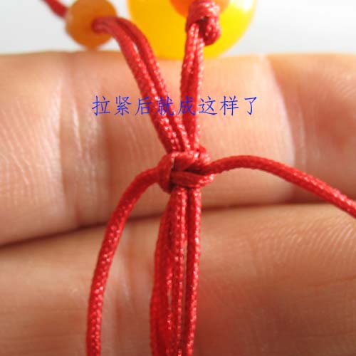 手链收尾接口的活扣绳结编织方法图解教程(2)