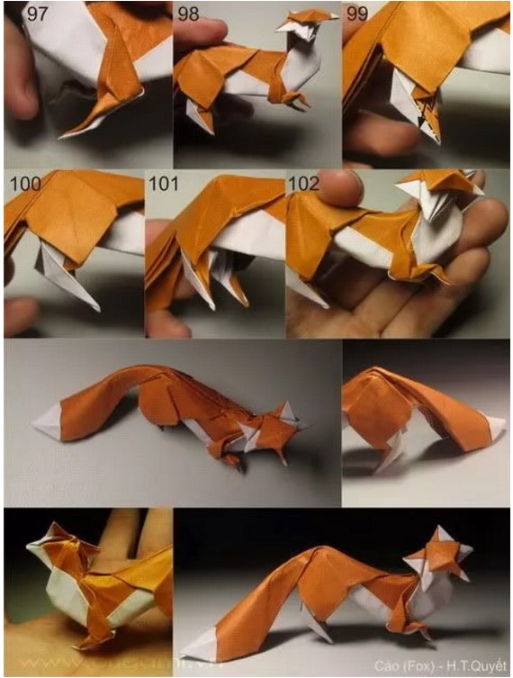 狐狸乌龟动物折纸办公室折纸图解大全