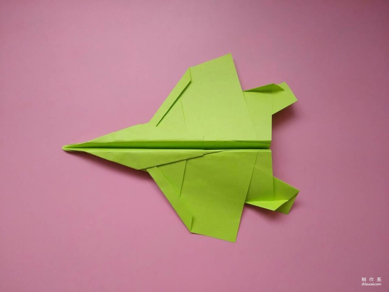 f15战斗纸飞机折纸,只要几步就做好,儿童益智手工折纸