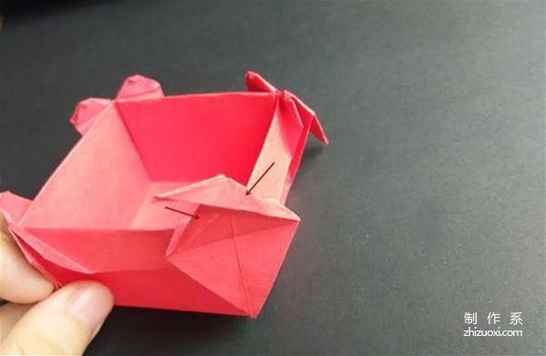 简易漂亮的折纸四角爱心纸盒的折法图解